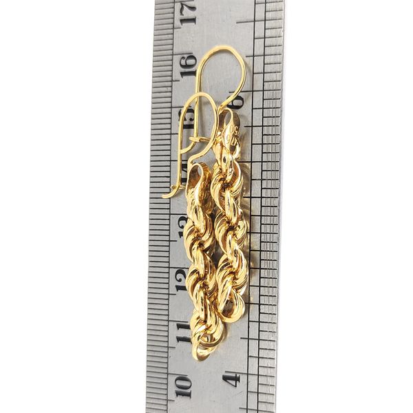 گوشواره طلا 18 عیار زنانه طلا و جواهرسازی افرا مدل طنابی کد 324321
