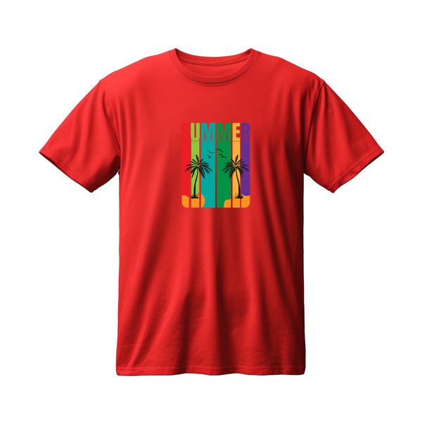 تی شرت آستین کوتاه مردانه مدل تابستانی طرح Summer کد M101 رنگ قرمز