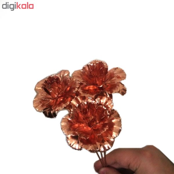 شاخه گل مصنوعي مسي مدل Rose-copper