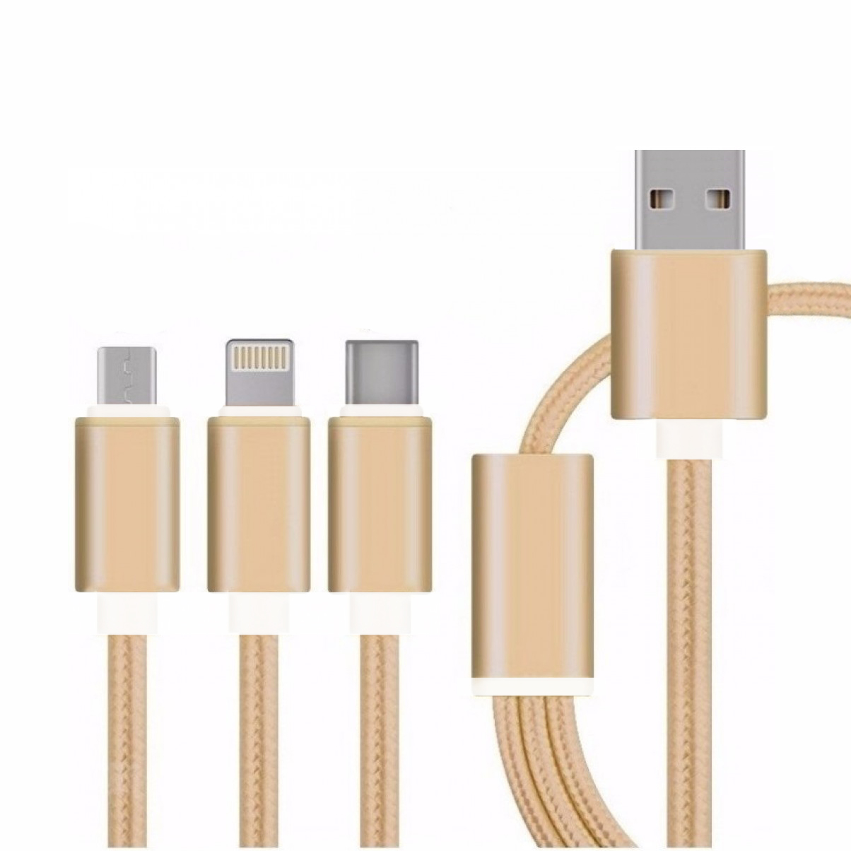کابل تبدیل USB به microUSB/USB-C / لایتنینگ مدل Fashi-1 طول 1 متر