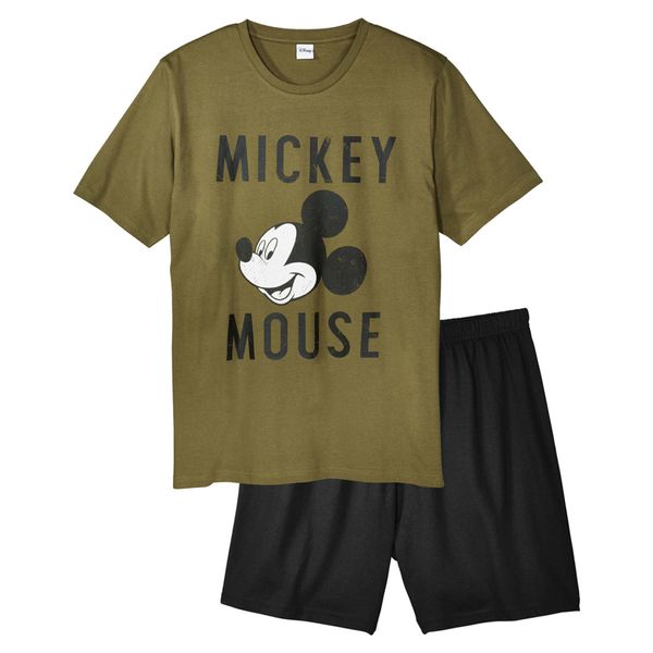 ست تی شرت و شلوارک مردانه دیزنی مدل Micky Mouse رنگ سبز یشمی