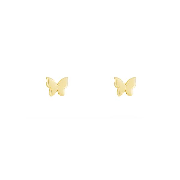 گوشواره طلا 18 عیار زنانه طلا و جواهر درریس مدل پروانه کوچک