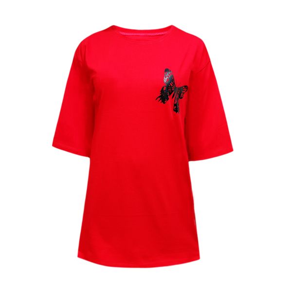 تی شرت لانگ زنانه مدل پروانه کد 0 1