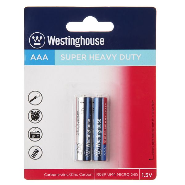 باتری قلمی و نیم قلمی وستینگهاوس مدل Super Heavy Duty R6P UM3 بسته 24 عددی 