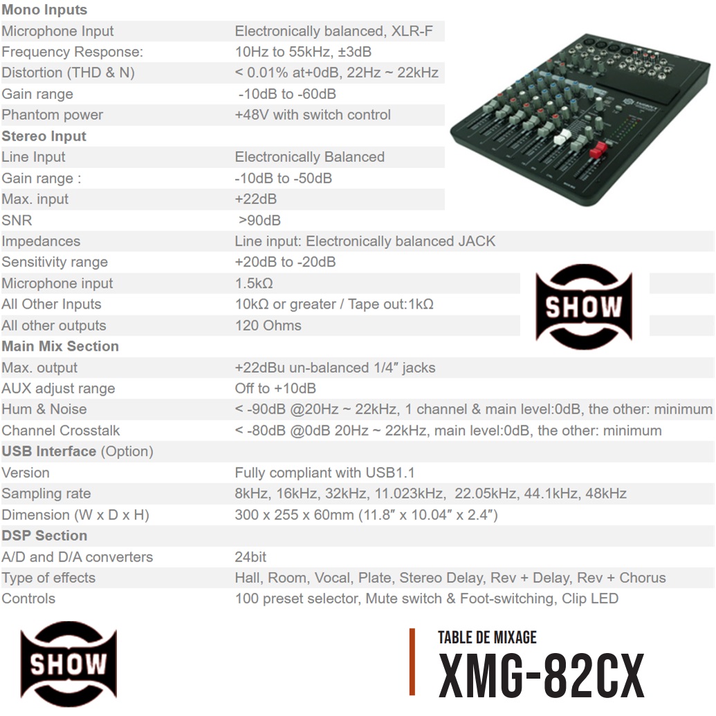 میکسر صدا شو مدل XMG82CX 