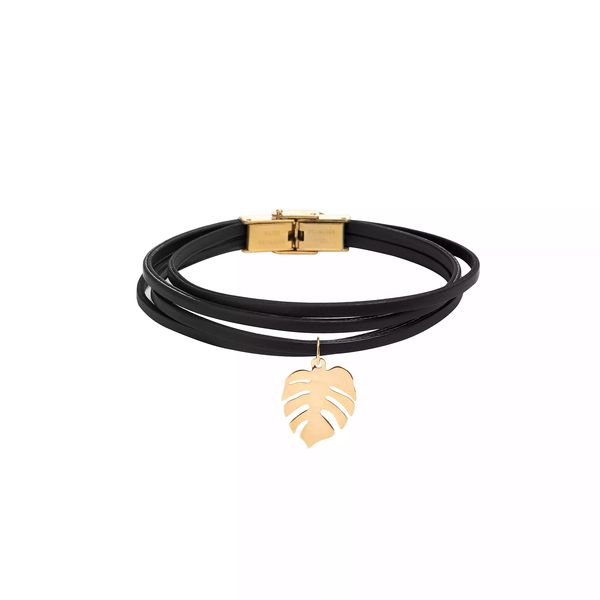 دستبند طلا 18 عیار زنانه گالری روبی مدل برگ انجیری