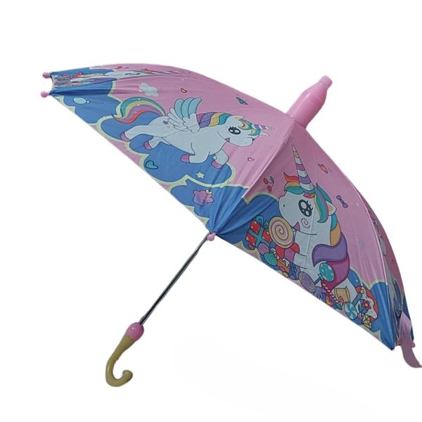 چتر بچگانه مدل پارچه ای کاوردار طرح یونیکورن