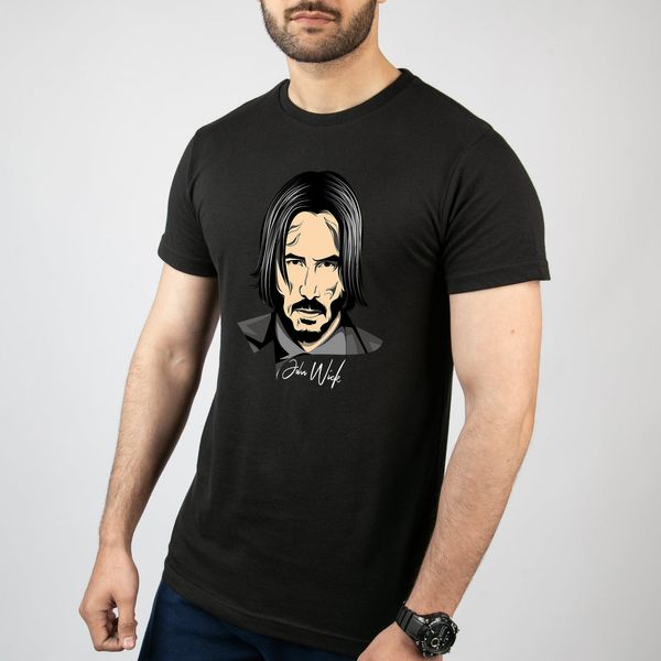 تی شرت آستین کوتاه مردانه مدل  John Wick کد M003