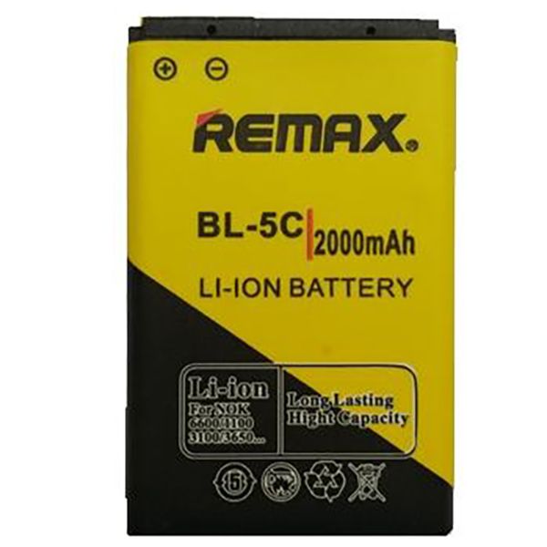 باتری موبایل ریمکس مدل BL-5C ظرفیت 2000 میلی آمپر ساعت مناسب برای گوشی موبایل نوکیا 5C