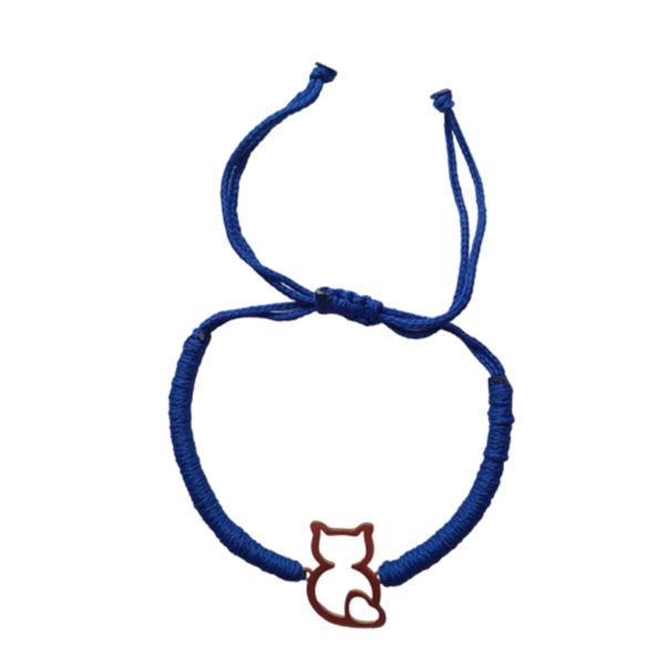 دستبند زنانه مدل بافت طرح گربه کد HC347