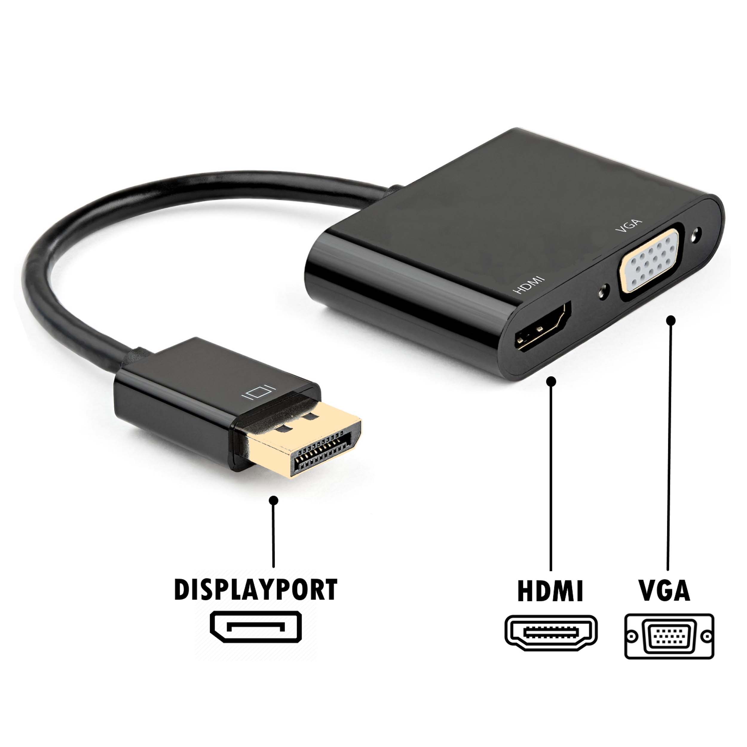 مبدل Displayport به HDMI / VGA مدل HT092