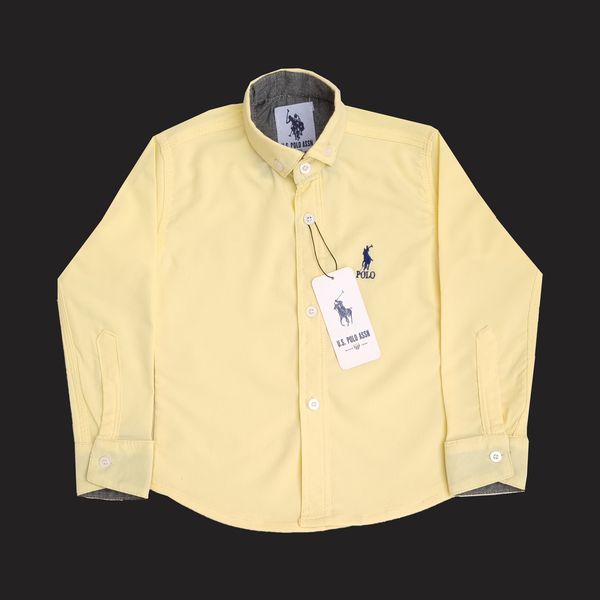 پیراهن پسرانه پولو مدل D1018 رنگ لیمویی