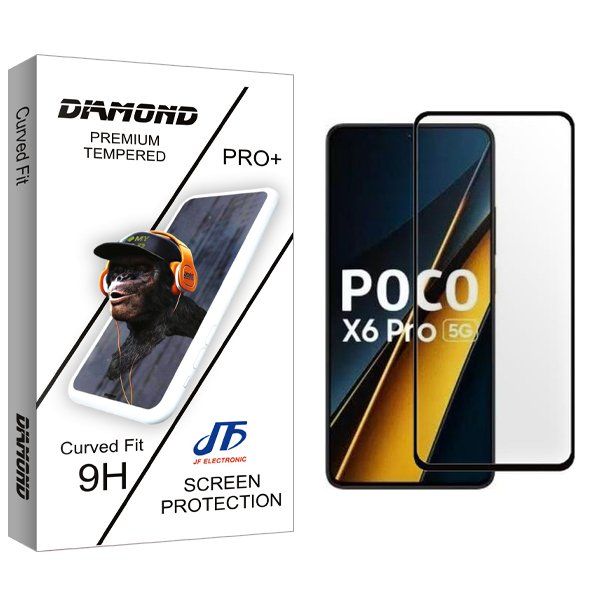 محافظ صفحه نمایش شیشه ای جی اف مدل Diamond مناسب برای گوشی موبایل شیائومی Poco X6 Pro