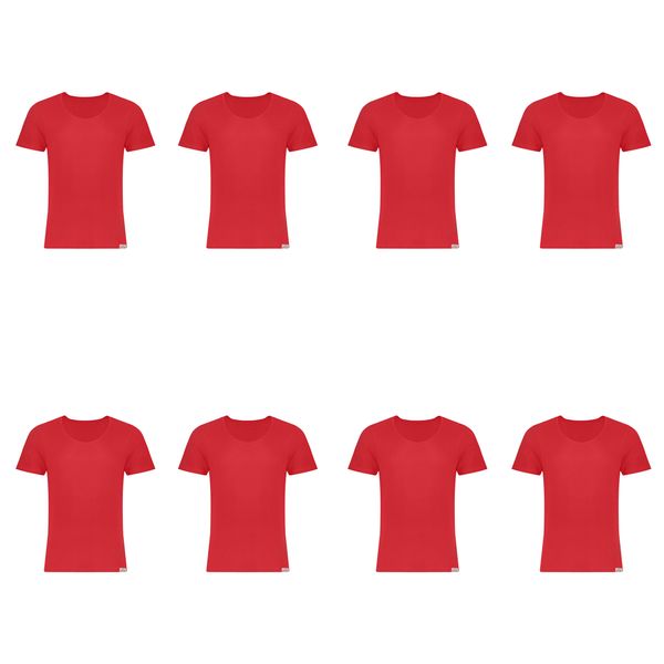 زیرپوش پسرانه برهان تن پوش مدل آستین دار کد 2-02 رنگ قرمز بسته 8 عددی