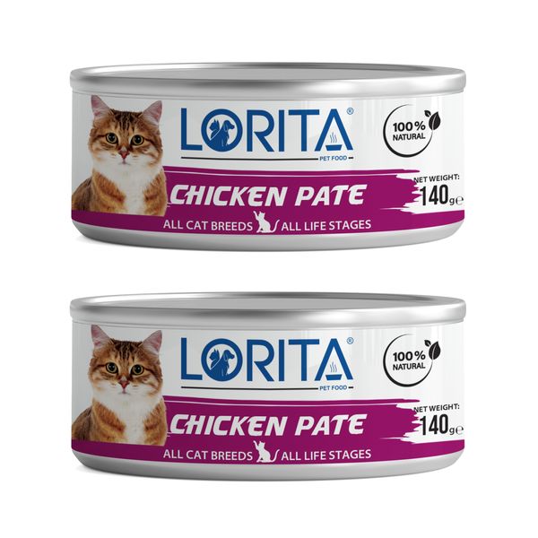 کنسرو غذای گربه لوریتا مدل CHICKEN PATE وزن 140 گرم مجموعه 2 عددی