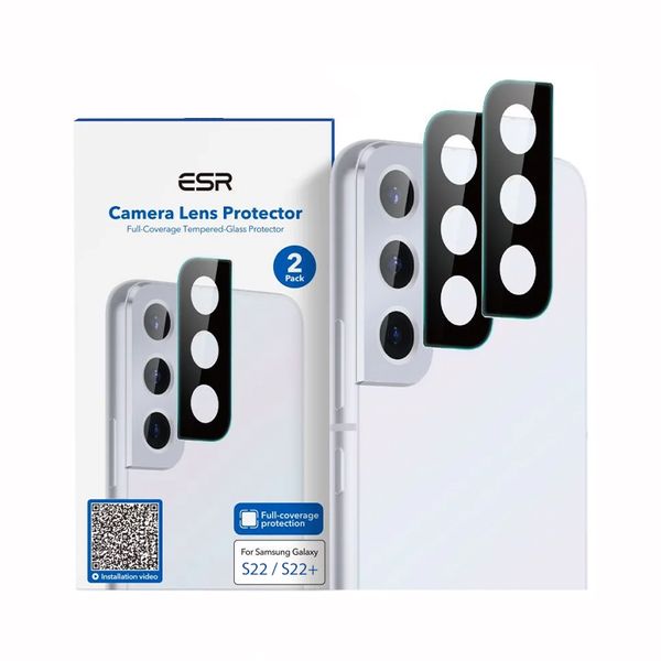 محافظ لنز دوربین ای اِس آر مدل CLP9484 مناسب برای گوشی موبایل سامسونگ Galaxy S22/S22 Plus بسته 2 عددی