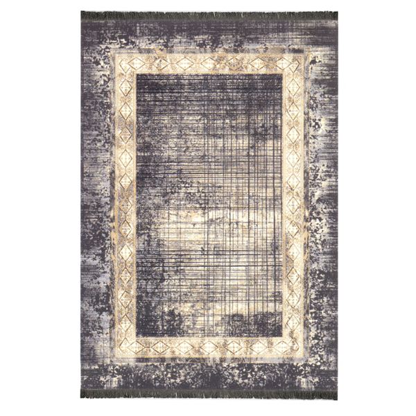 فرش ماشینی شیان طرح مدرن کد 30410 زمینه طوسی 