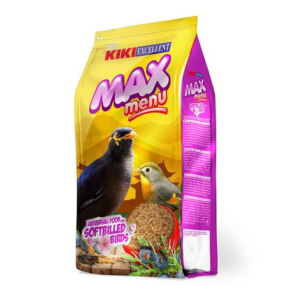 غذای مرغ مینا و پرندگان حشره‌ خوار کیکی مدل kiki max menu وزن500 گرم