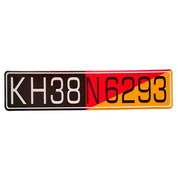 پلاک خودرو طرح خارجی مدل آلمانی کد KH38