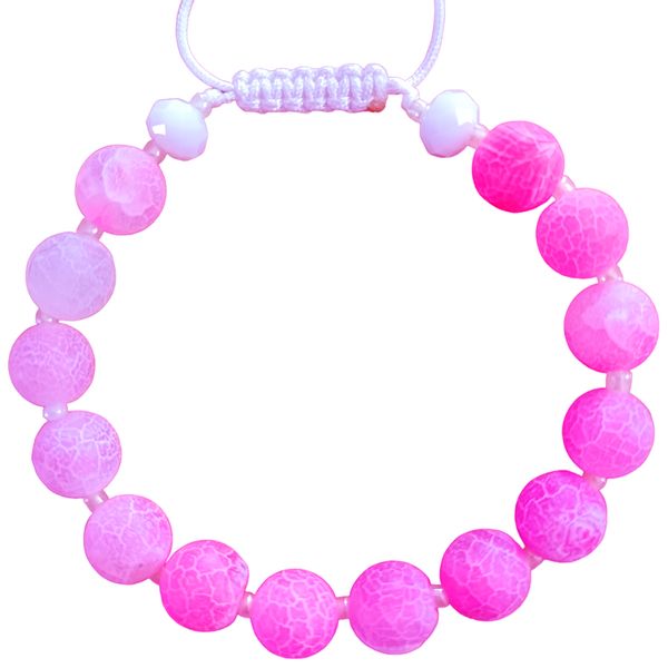 دستبند سنگ عقیق زنانه مدل Pink Spectrum