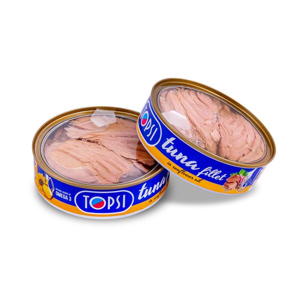 کنسرو فیله ماهی تن در روغن تاپسی - 200 گرم