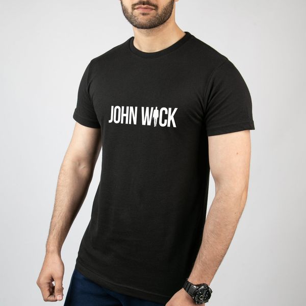 تی شرت آستین کوتاه مردانه مدل  نوشته John Wick کد M005