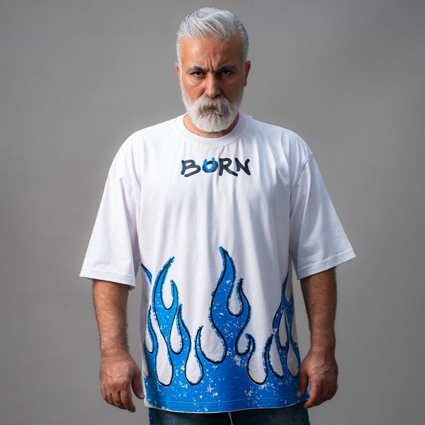 تی شرت اورسایز مردانه مدل Burn