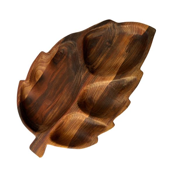 اردوخوری چوبی مدل برگ سه بعدی طرح چهارخانه