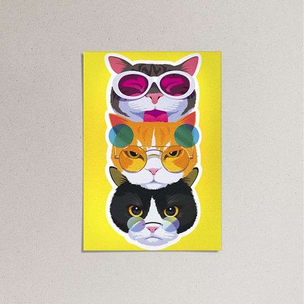 پوستر ماسا دیزاین طرح گربه مدل POSTJO