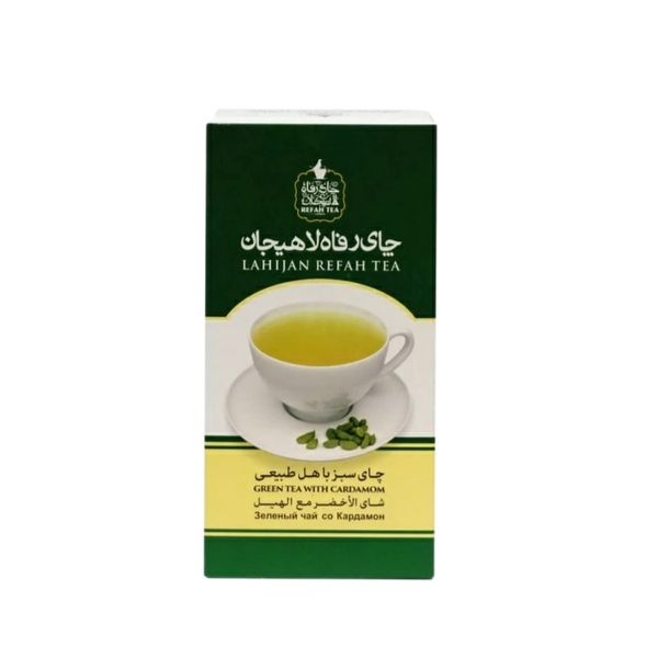 چای سبز با هل طبیعی رفاه لاهیجان -210 گرم