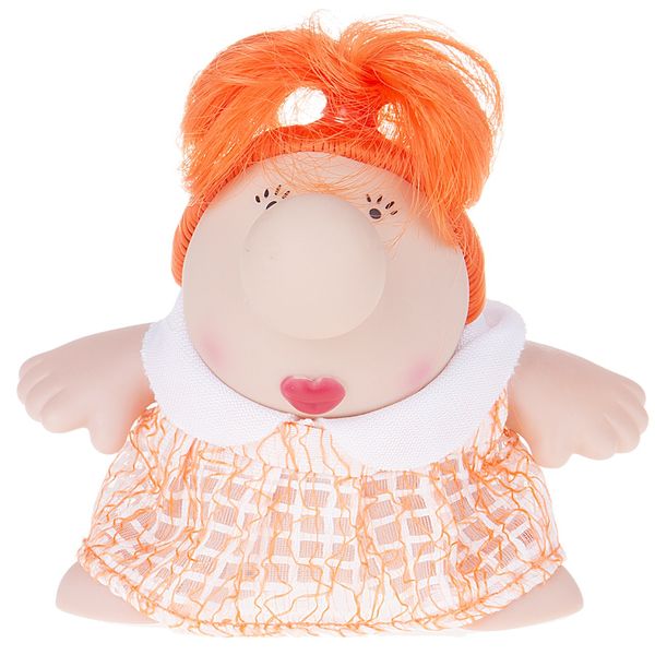 عروسک پالیز مدل خانم دماغ با موهای نارنجی سایز خیلی کوچک