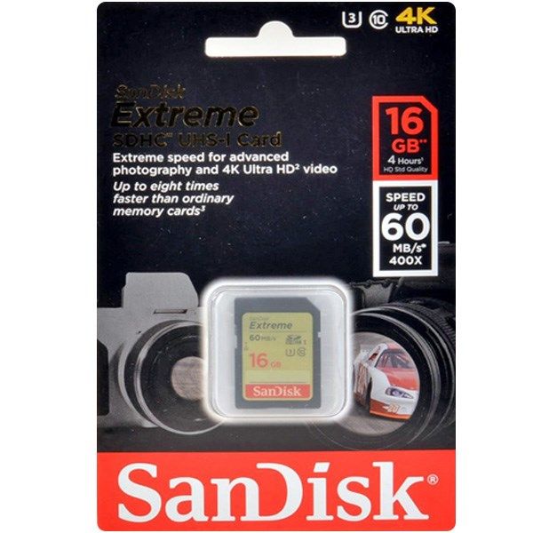 کارت حافظه سن دیسک مدل Extreme استاندارد UHS-I U3 سرعت 60MBps 400X ظرفیت 16 گیگابایت