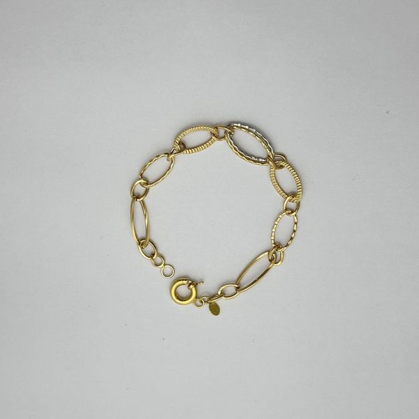 دستبند طلا 18 عیار زنانه مدل D013 طرح زنجیری