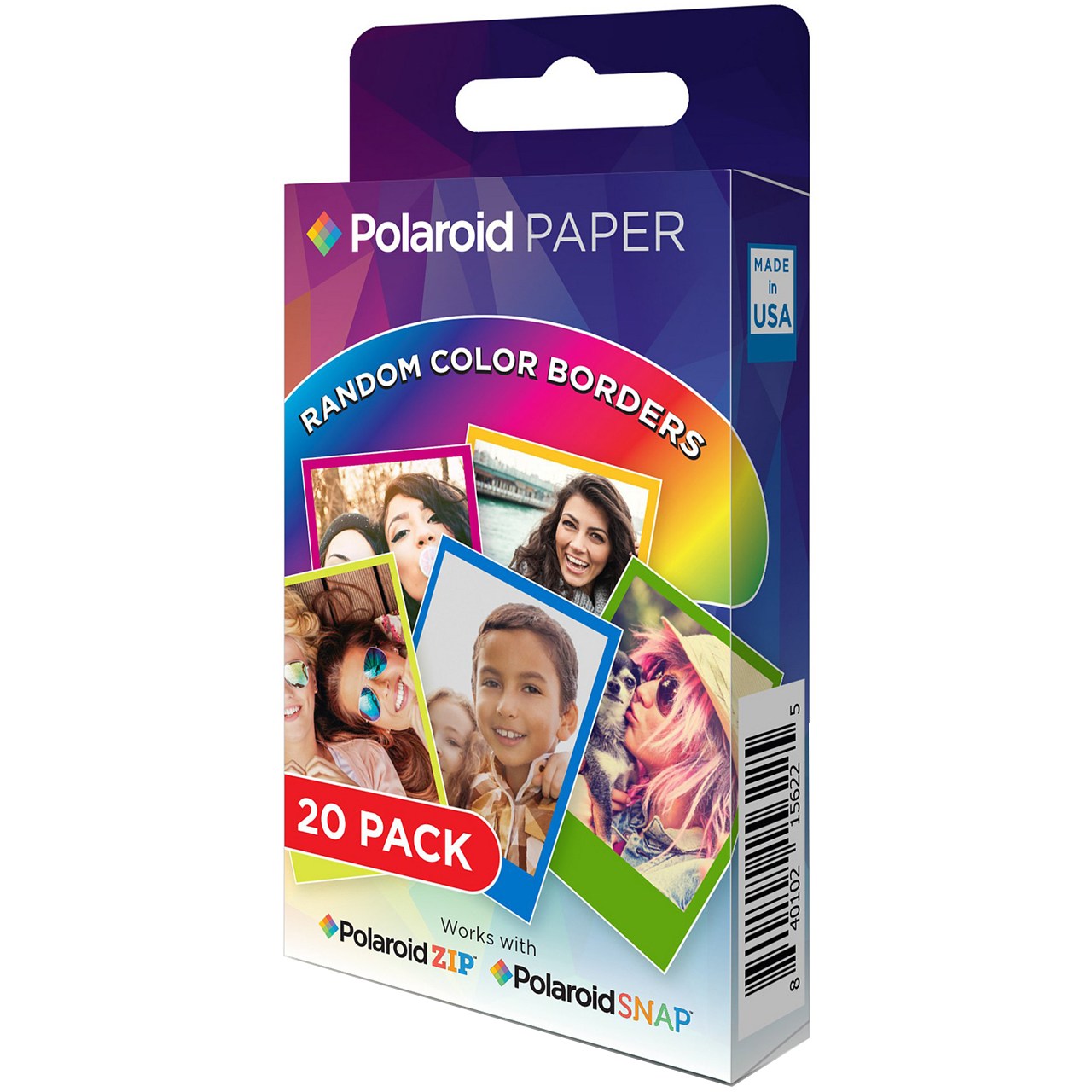 کاغذ چاپ سریع پولاروید مدل Rainbow Border ZINK سایز  2x3 اینچ بسته 20 عددی