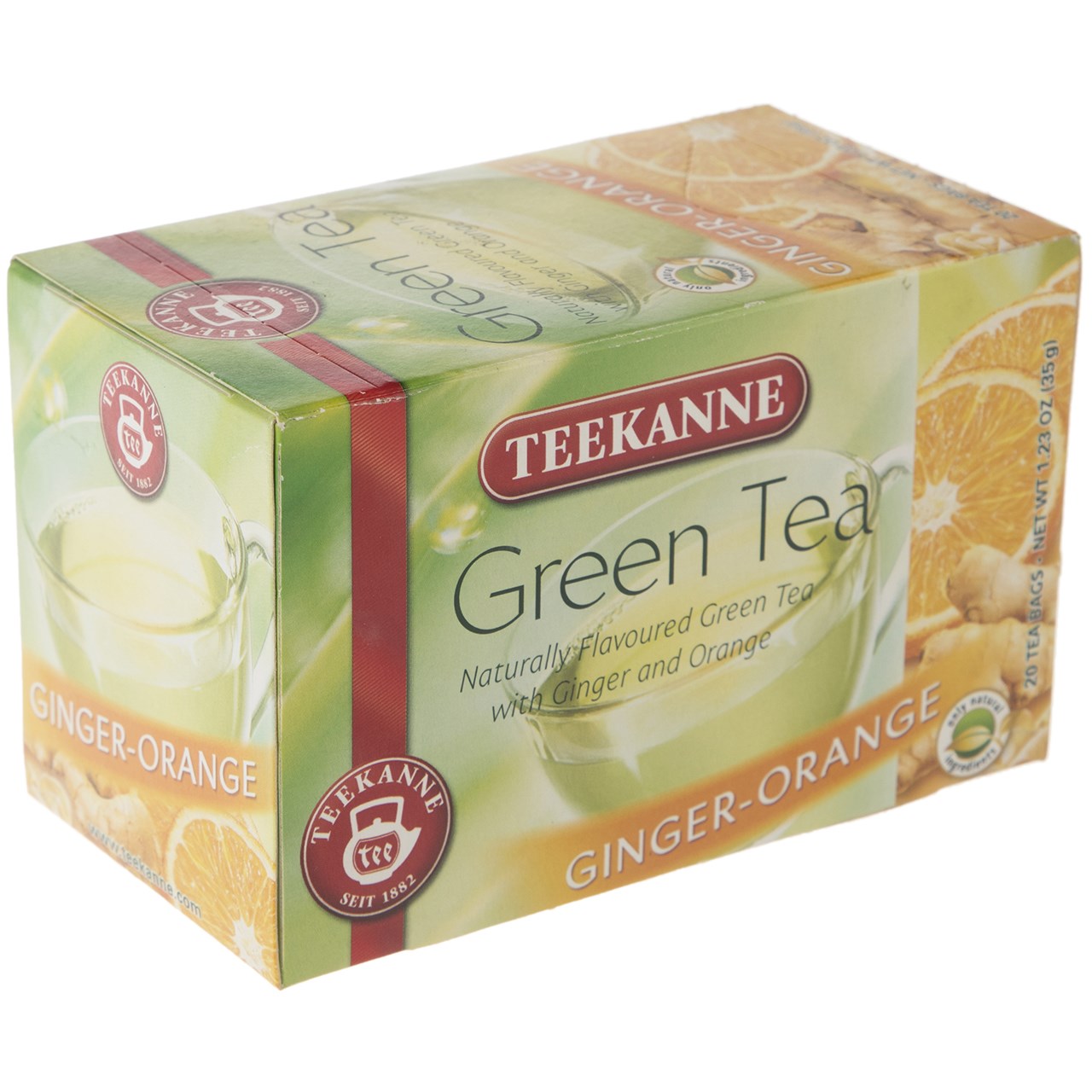چای کیسه‌ ای تی کانه مدل Green Tea Ginger Orange بسته 20 عددی