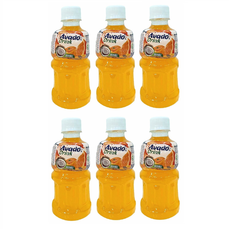 نوشیدنی  تکه نارگیل با طعم پرتقال آوادو - 300 میلی لیتر بسته 6 عددی