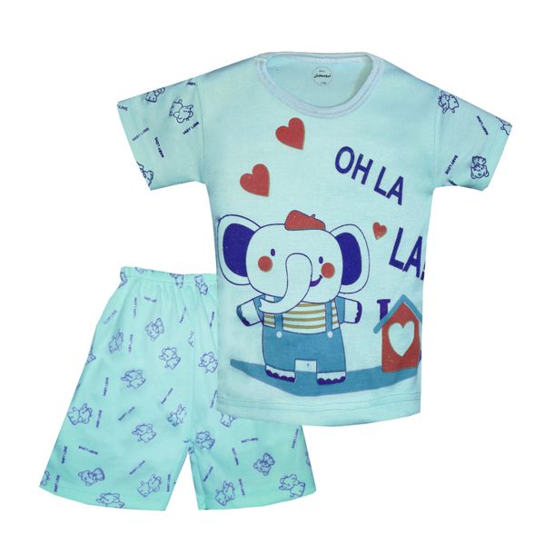 ست تی شرت و شلوارک نوزادی تروسکان مدل Oh La-B102