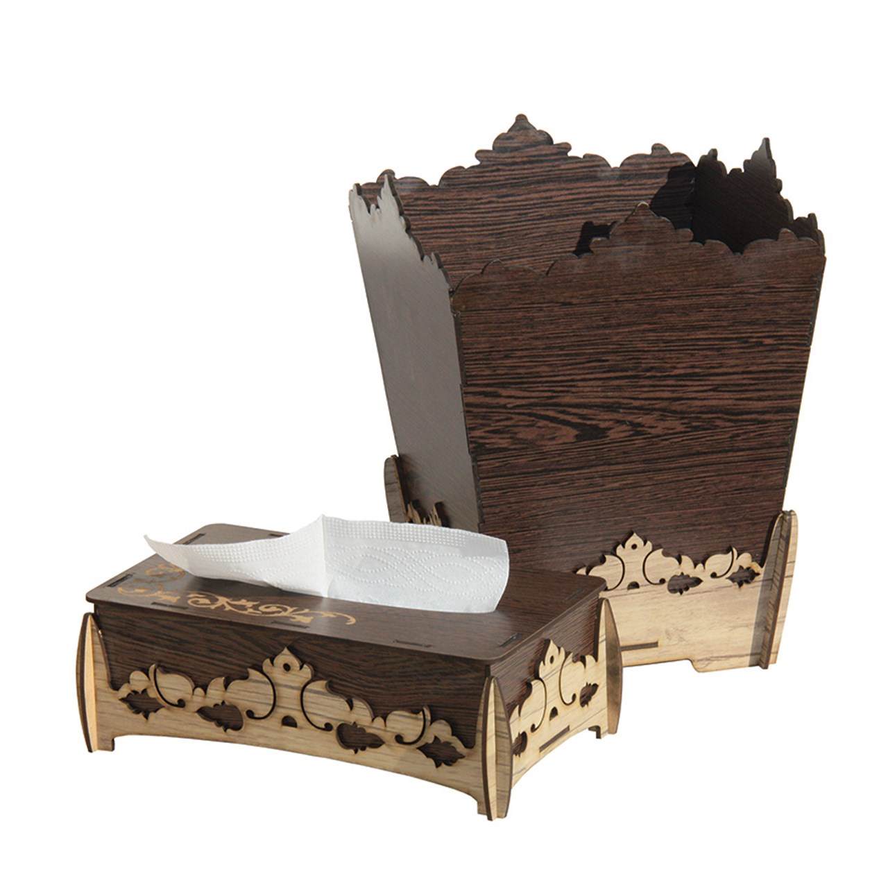 جعبه دستمال کاغذی و سطل زباله کارا دیزاین مدل g01