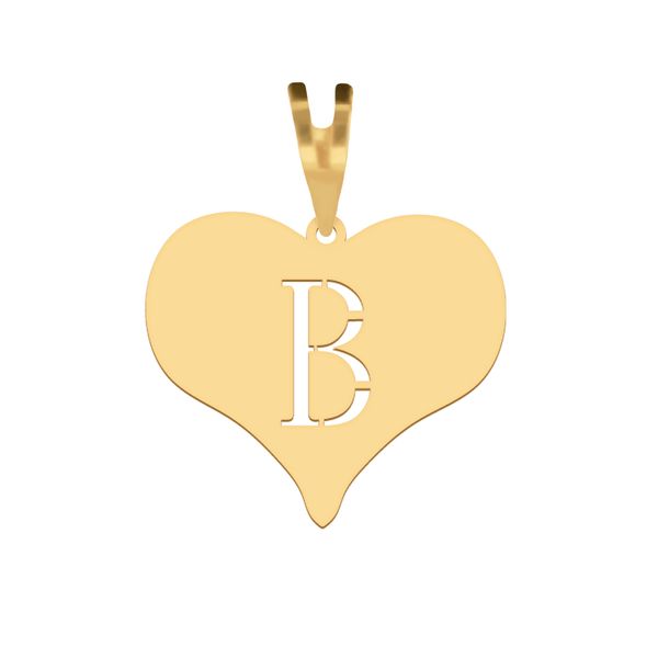 آویز گردنبند طلا 18 عیار زنانه شمیم گلد گالری مدل قلب با طرح B MT75