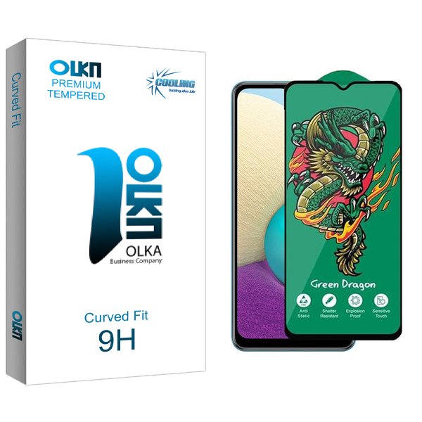 محافظ صفحه نمایش کولینگ مدل Olka Green_Dragon مناسب برای گوشی موبایل سامسونگ Galaxy A02