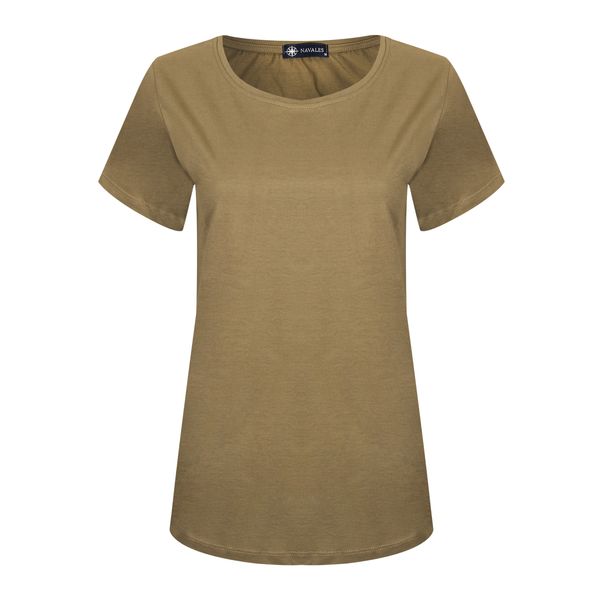 تی شرت آستین کوتاه زنانه ناوالس مدل OCEAN SS TEES-W رنگ نسکافه ای