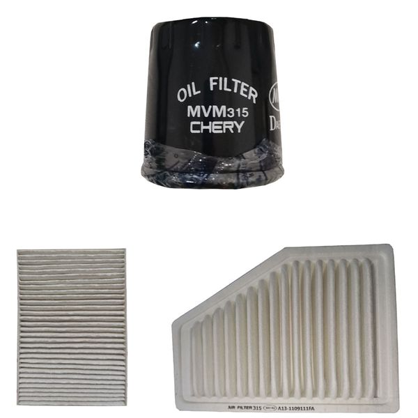  فیلتر روغن خودرو چری مدل 315 مناسب برای MVM315 به همراه فیلتر هوا و فیلتر کابین