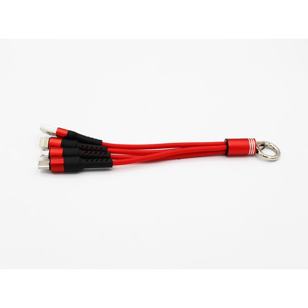 کابل تبدیل USB به لایتنینگ/ USB-C/ microUSB لیتانگ مدل LT-ET-08 طول 0.18 متر