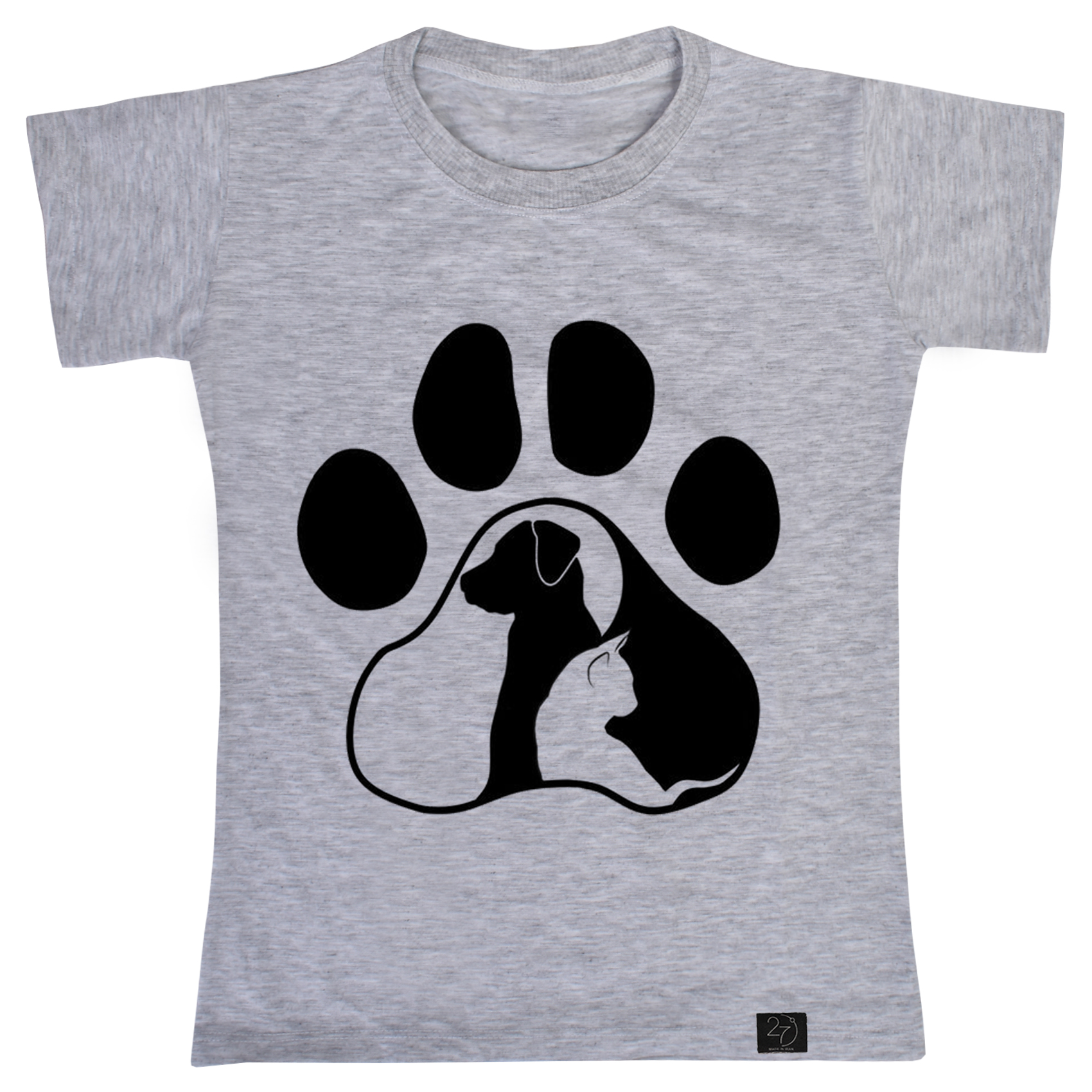 تی شرت آستین کوتاه دخترانه 27 مدل سگ و گربه کد G102