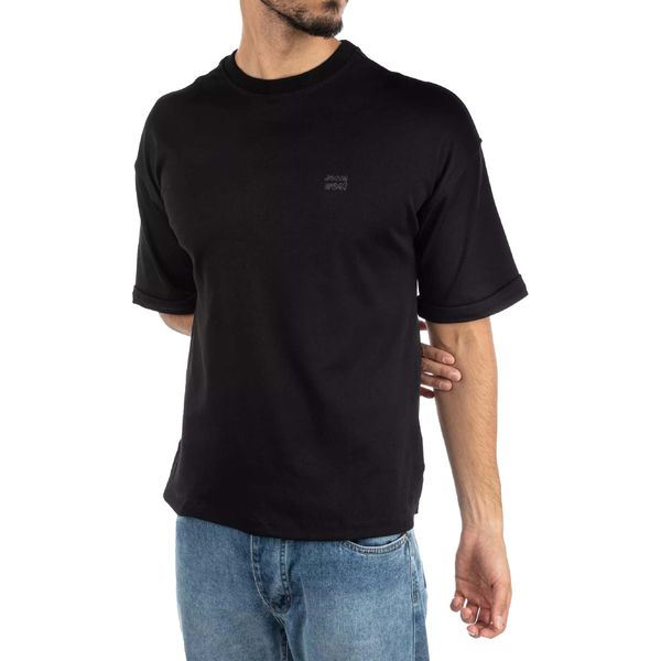 تی شرت آستین کوتاه مردانه جین وست مدل اورسایز کد 1551373 رنگ مشکی