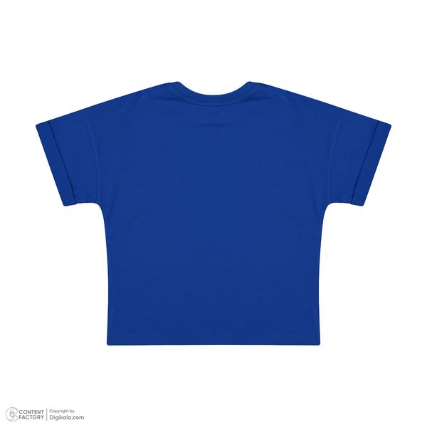 ست تی شرت آستین کوتاه و شلوارک پسرانه سون پون مدل 1101 رنگ آبی