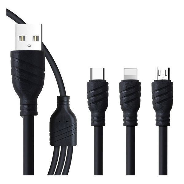 کابل تبدیل USB به MicroUSB و type C و لایتنینگ اوی مدل CL-986 به طول 1 متر