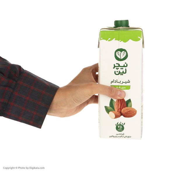 شیر بادام غیر لبنی بدون قند نیچر لین - 1 لیتر 