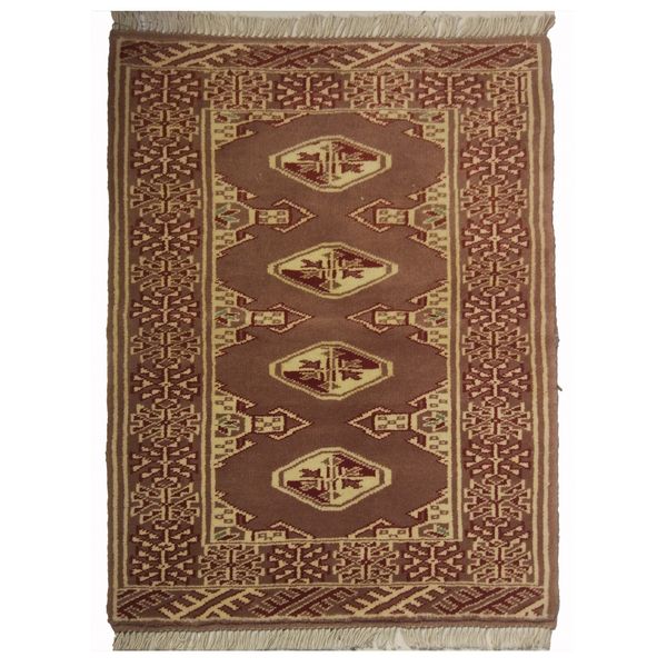 فرش دستبافت نرمین کسا طرح ترکمنی کد NKP.A 132
