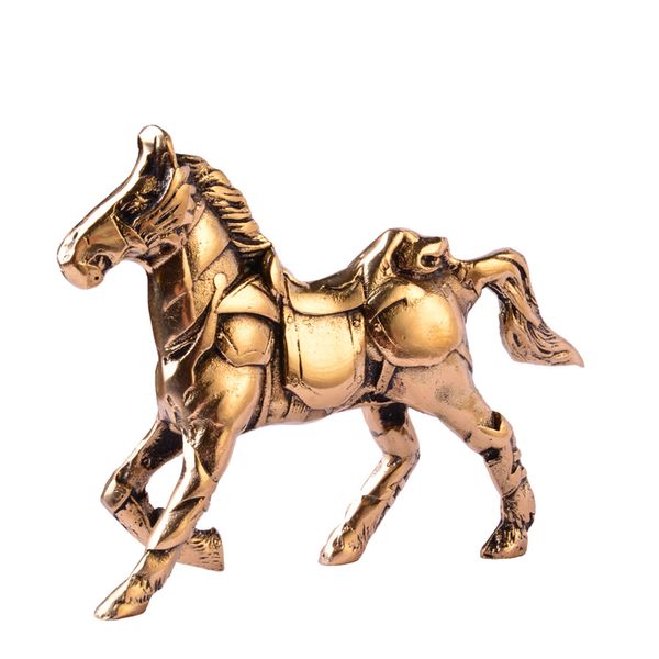 مجسمه برنزی مدل اسب زره پوش آب طلاکاری